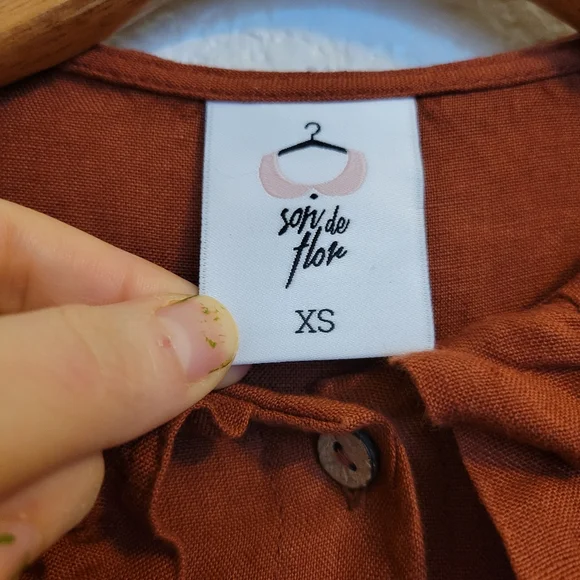 NWOT Son De Flor Size Xs Nicole Dress Linen Midi - Picture 15 of 16